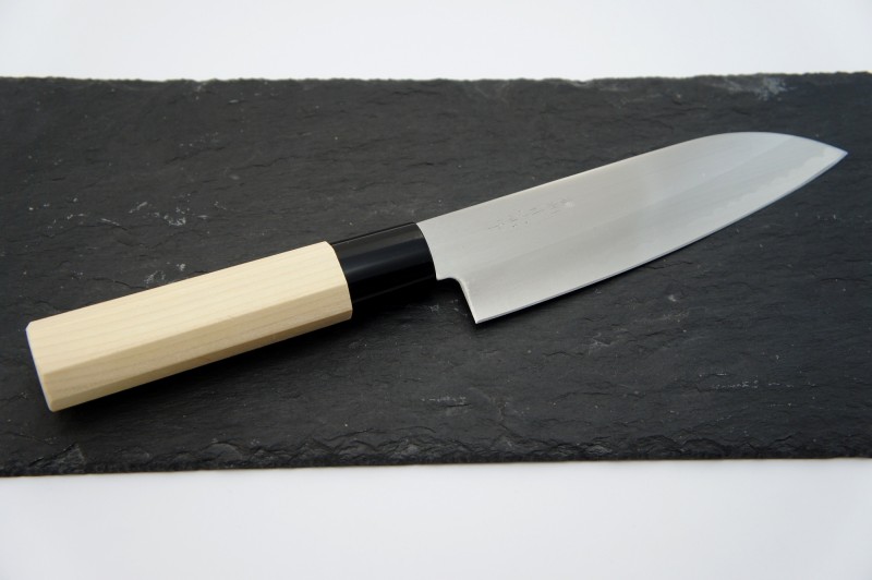 Нож Satake Sakura. Японский нож «Santoku» («сантоку» ). Длина 178/313 мм.. Нож кухонный сантоку (150мм) Satake Sakura 800-839 артикул: 800-839.