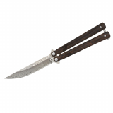 Nóż motylkowy Albainox 02255 Balisong Damast z drewnianą rękojeścią