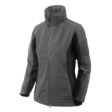 Kurtka damska Helikon-Tex Gunfighter – softshell taktyczny z kapturem, Shadow Grey / Czarny (1788683)