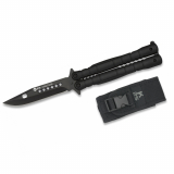 Nóż motylkowy K25 02131 Balisong Black z Etui Molle (1587734)