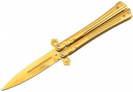 Nóż Motylek BSH ADVENTURE Gold Skull N-456B (1700839)