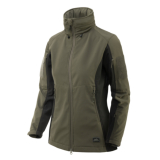 Kurtka damska Helikon-Tex Gunfighter – softshell taktyczny z kapturem, Taiga Green / Czarna (1788684)