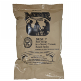 Racja żywnościowa MRE Meal US Army MENU nr. 7 - Beef Strips in a Savory Tomato Based Sauce (20347)