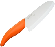 Kuchenny nóż ceramiczny Kyocera Santoku 14cm pomarańczowa rączka (272265)